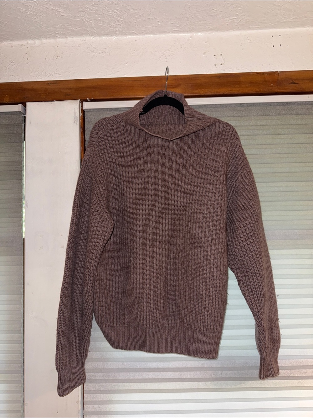 Wilfred Taupe Ribbed Turtleneck Sweater
